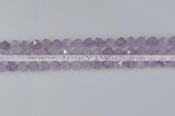 CNA762 15.5 inches 8mm faceted nuggets light lavender amethyst beads