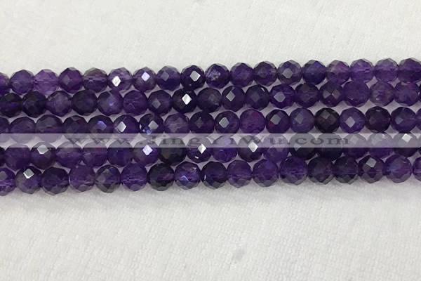 CNA774 15.5 inches 6mm faceted round amethyst gemstone beads