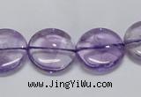 CNA823 15.5 inches 16mm flat round natural light amethyst beads