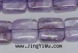 CNA842 15.5 inches 14mm square natural light amethyst beads