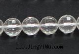 CNC10 15.5 inches 12mm faceted round grade AB natural white crystal beads