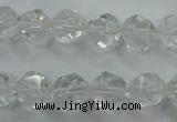 CNC102 15 inches 10mm faceted nuggets white crystal beads