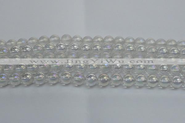 CNC202 15.5 inches 8mm round AB-color white crystal beads