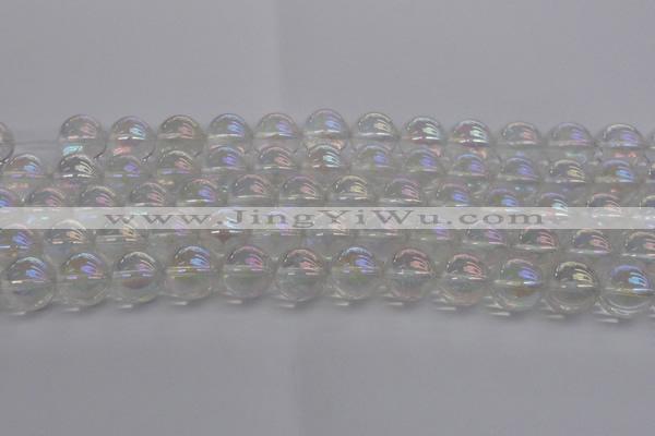 CNC204 15.5 inches 12mm round AB-color white crystal beads