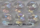 CNC205 15.5 inches 14mm round AB-color white crystal beads