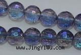CNC311 15.5 inches 6mm faceted round AB-color white crystal beads