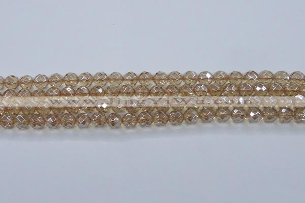CNC519 15.5 inches 10mm faceted round dyed natural white crystal beads