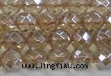 CNC520 15.5 inches 12mm faceted round dyed natural white crystal beads