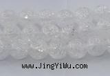 CNC551 15.5 inches 6mm round natural crackle white crystal beads