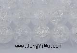 CNC552 15.5 inches 8mm round natural crackle white crystal beads