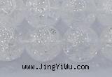 CNC556 15.5 inches 16mm round natural crackle white crystal beads
