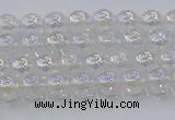 CNC560 15.5 inches 4mm round plated crackle white crystal beads