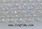 CNC571 15.5 inches 8mm round plated natural white crystal beads