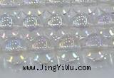CNC572 15.5 inches 10mm round plated natural white crystal beads