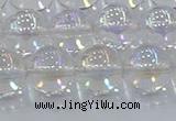 CNC573 15.5 inches 12mm round plated natural white crystal beads