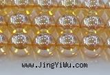 CNC577 15.5 inches 8mm round plated natural white crystal beads