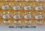 CNC578 15.5 inches 10mm round plated natural white crystal beads