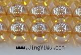 CNC579 15.5 inches 12mm round plated natural white crystal beads