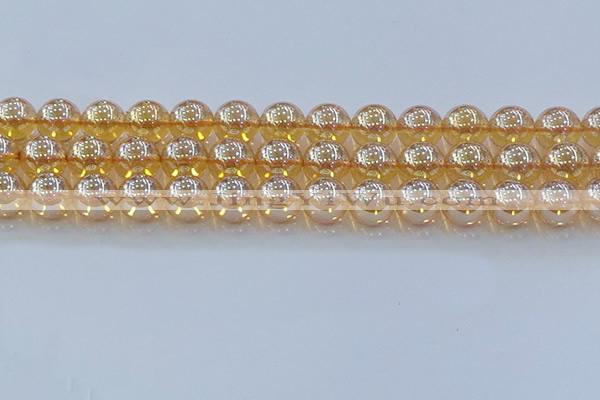 CNC580 15.5 inches 14mm round plated natural white crystal beads