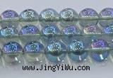 CNC582 15.5 inches 6mm round plated natural white crystal beads
