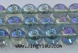 CNC583 15.5 inches 8mm round plated natural white crystal beads