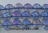 CNC588 15.5 inches 6mm round plated natural white crystal beads