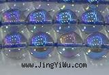 CNC590 15.5 inches 10mm round plated natural white crystal beads