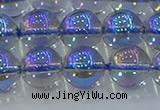 CNC591 15.5 inches 12mm round plated natural white crystal beads