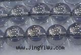 CNC597 15.5 inches 12mm round plated natural white crystal beads