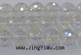 CNC601 15.5 inches 6mm faceted round plated natural white crystal beads