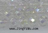CNC610 15.5 inches 10mm faceted round plated natural white crystal beads