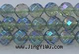 CNC627 15.5 inches 6mm faceted round plated natural white crystal beads