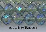 CNC629 15.5 inches 10mm faceted round plated natural white crystal beads