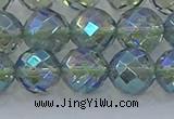 CNC630 15.5 inches 12mm faceted round plated natural white crystal beads