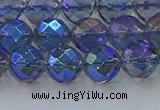 CNC634 15.5 inches 8mm faceted round plated natural white crystal beads