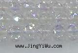 CNC645 15.5 inches 6mm faceted round plated natural white crystal beads