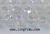 CNC646 15.5 inches 8mm faceted round plated natural white crystal beads