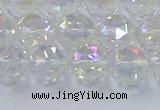 CNC647 15.5 inches 10mm faceted round plated natural white crystal beads