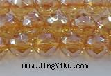 CNC652 15.5 inches 8mm faceted round plated natural white crystal beads