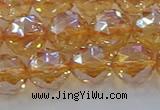 CNC654 15.5 inches 12mm faceted round plated natural white crystal beads