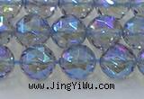 CNC659 15.5 inches 10mm faceted round plated natural white crystal beads