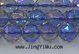 CNC665 15.5 inches 10mm faceted round plated natural white crystal beads