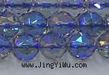 CNC666 15.5 inches 12mm faceted round plated natural white crystal beads