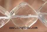CNC759 15.5 inches 20*20mm faceted diamond white crystal beads
