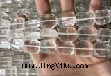 CNC808 15.5 inches 15*20mm octagonal white crystal beads