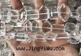 CNC809 12*16mm - 15*22mm faceted freeform white crystal beads