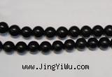CNE01 15.5 inches 4mm round black stone needle beads wholesale