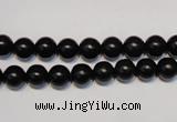 CNE02 15.5 inches 6mm round black stone needle beads wholesale
