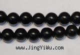 CNE04 15.5 inches 10mm round black stone needle beads wholesale