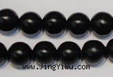 CNE07 15.5 inches 16mm round black stone needle beads wholesale